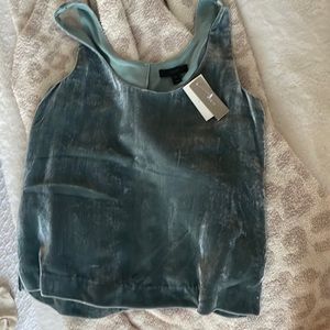 Sleeveless velvet ice blue top